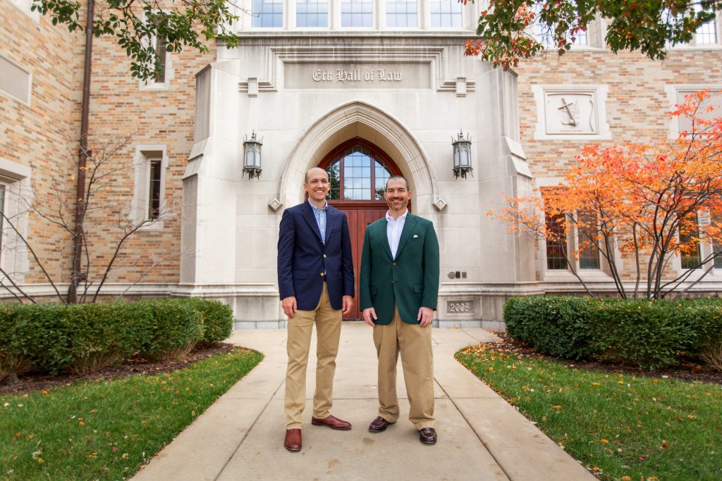 Andy Hagans and Jimmy Atkinson at University of Notre Dame